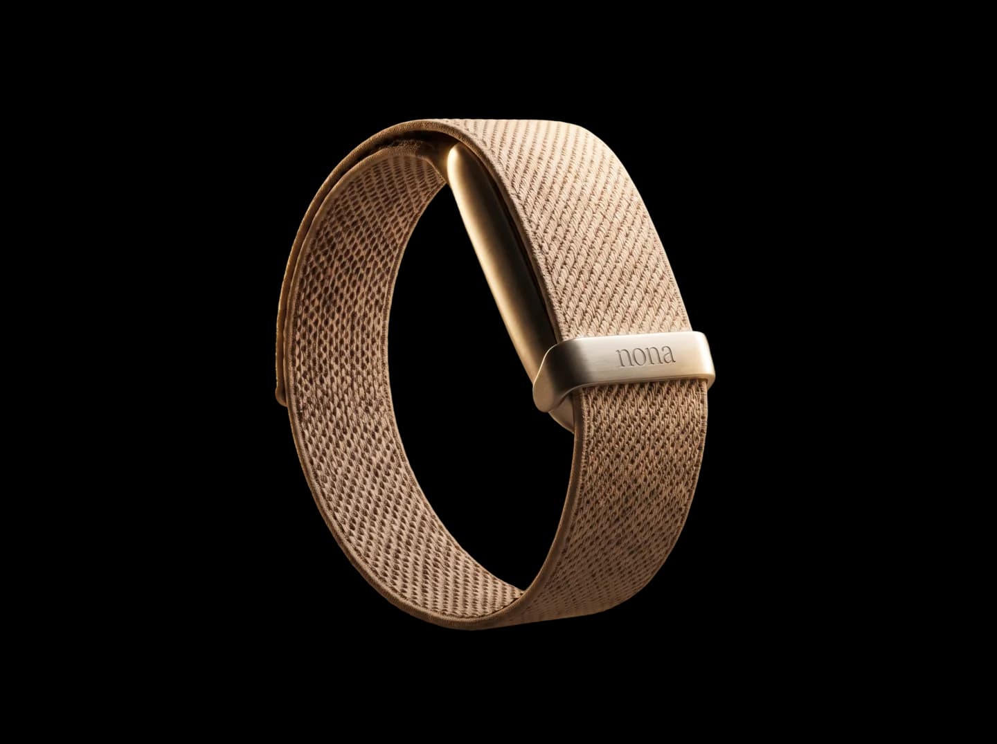 Nona Air Wearable in Oat, woven band with the Nona clasp